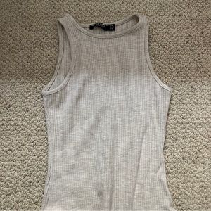 Oatmeal basic tank top bodysuit